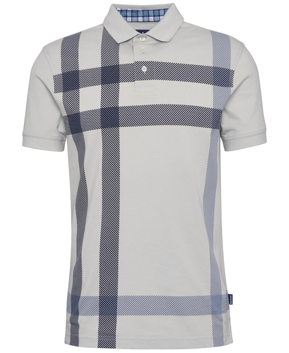 Barbour Blaine Tartan Short-sleeved Polo Shirt In Mist