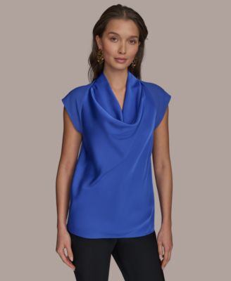Donna Karan New York - Women's Cap Sleeve Cowl Neck Top