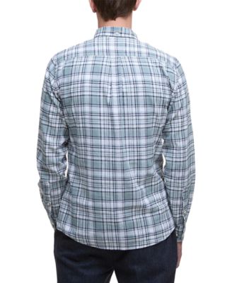 Men's Tailored-Fit Bridport Linen-Blend Plaid Shirt