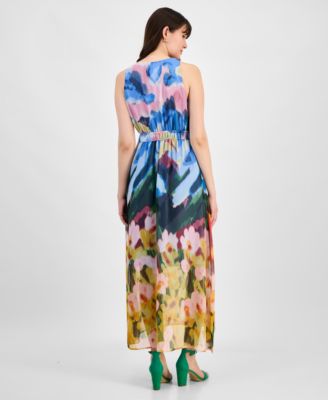 Women's Floral-Print Chiffon Maxi Dress