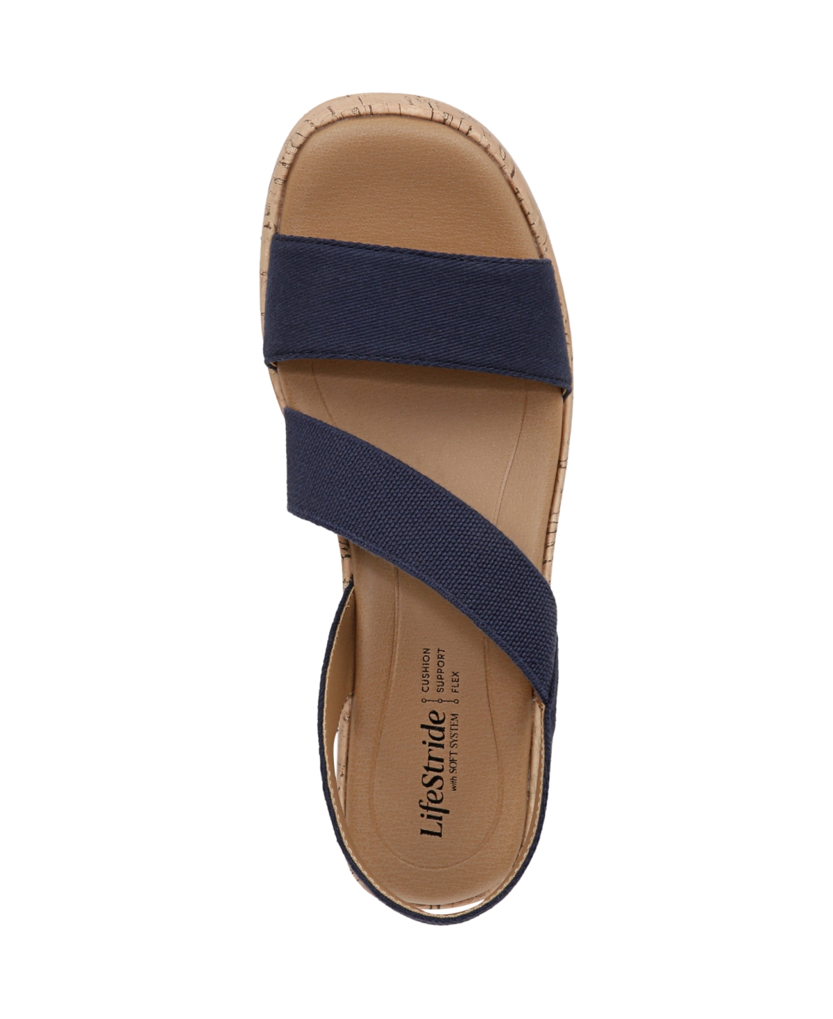 Shop Lifestride Women's Odette Square Open Toe Wedge Sandals In Lux Navy Fabric
