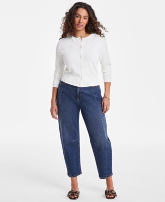 Women's Crewneck Long-Sleeve Cardigan, Exclusively at Macy's