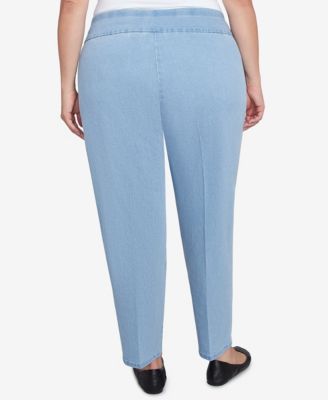 Plus Size Super Stretch Mid- Rise Short Length Denim Pants