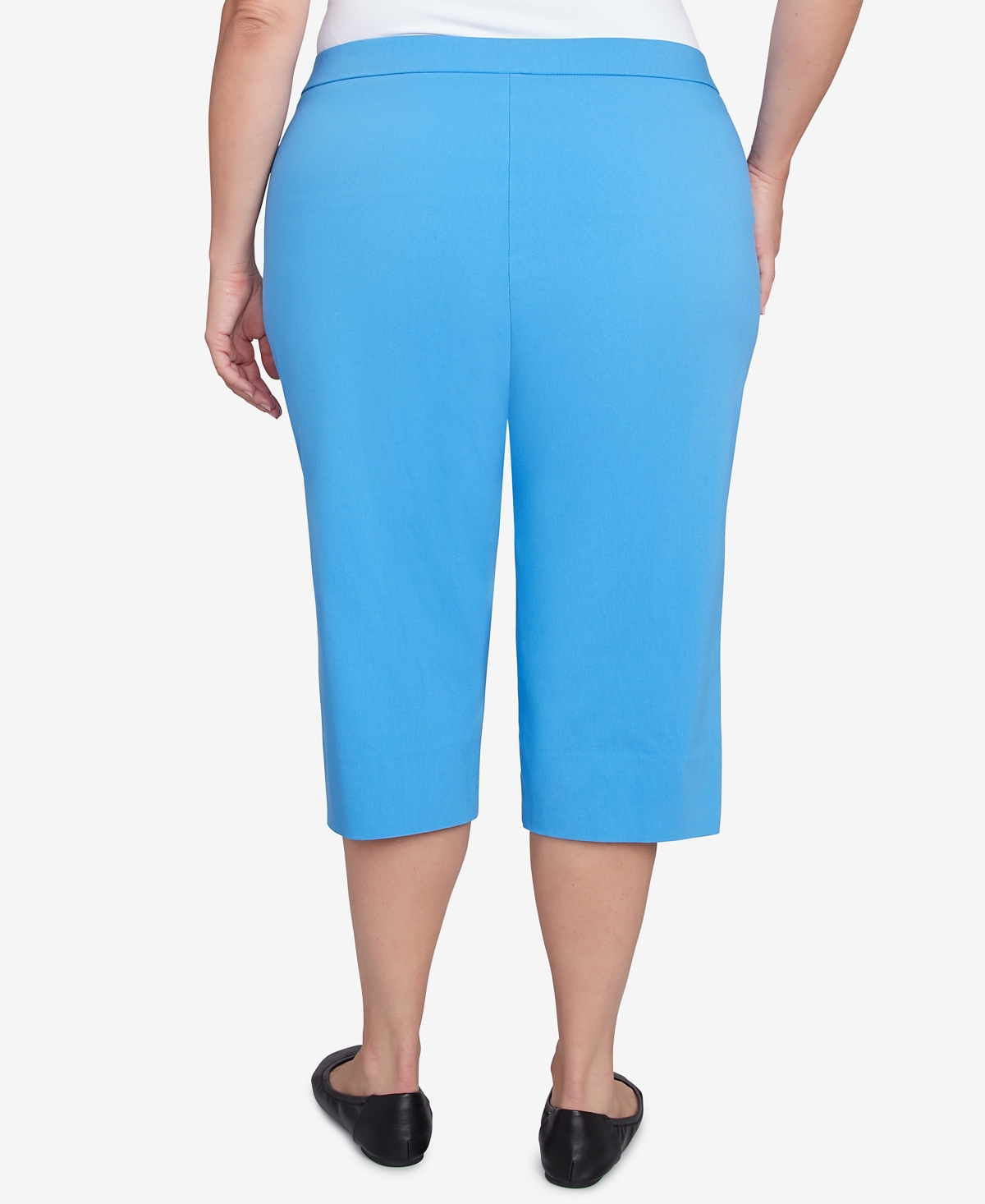 Alfred Dunner Plus Size Classic Flat Front Allure Clamdigger Pants In Azure