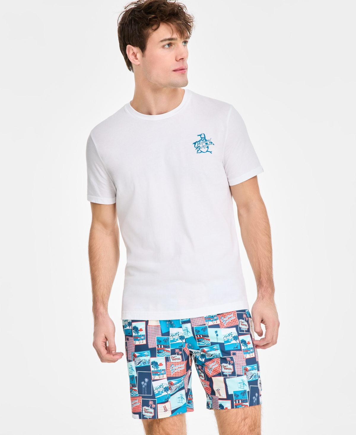 Men's Slim-Fit Postcard Graphic T-Shirt - Bright White