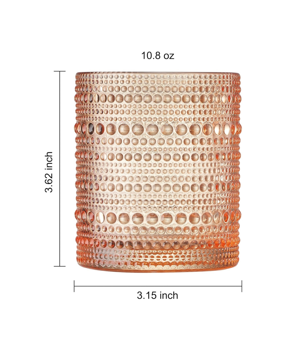 The Wine Savant Khen Hobnail Beaded Highball Glasses, Set Of 6 In Orange