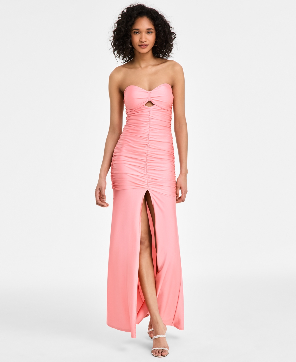 KATIA RAE JUNIORS' SWEETHEART STRAPLESS CUTOUT GOWN, CREATED FOR MACY'S 