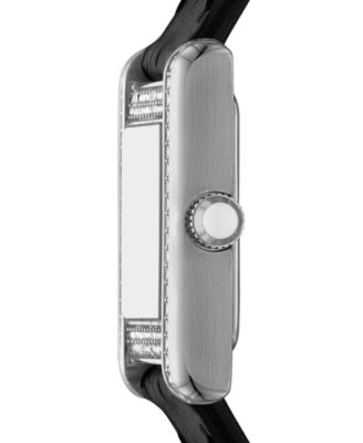 Women's Black Leather Strap Watch 20mm