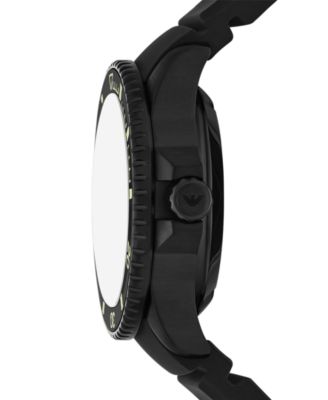 Men's Automatic Sea Explorer Black Silicone Strap Watch 43mm