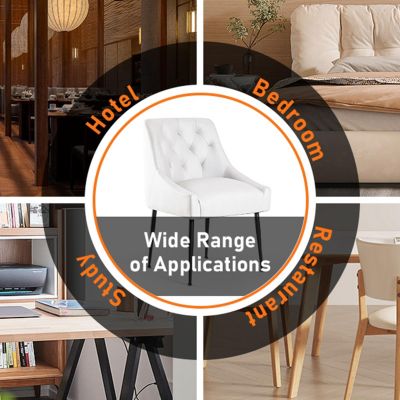 Modern Upholstered Dining Chairs Set of 6, Mid Century Kitchen Side Chairs with 5.12” Cushions and Back Pull Rod for Kitchen, Living Room