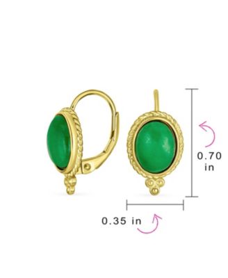 Oval  Drop Earrings Gold Plated Sterling Silver