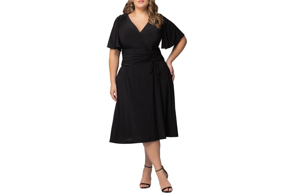 Plus Size Jemma Ruched Tie Dress - Misty lavender florals