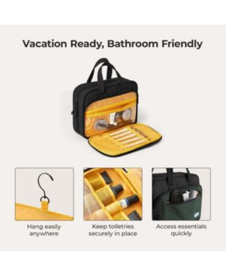 Walker Hanging Travel Toiletry Bag with Waterproof Compartment TANGERINE