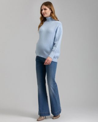 Maternity Oversized Puffy Long Sleeve Emerald Sweater