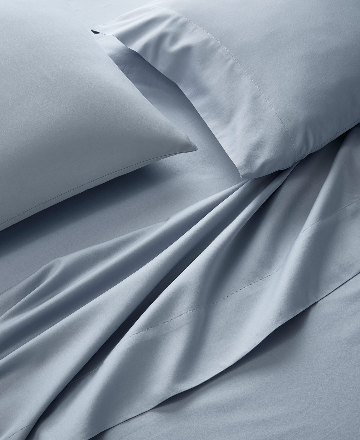 Arch Studio Cotton Sateen 3-pc. Sheet Set, Twin, Exclusively At Macy's In Chambray Blue