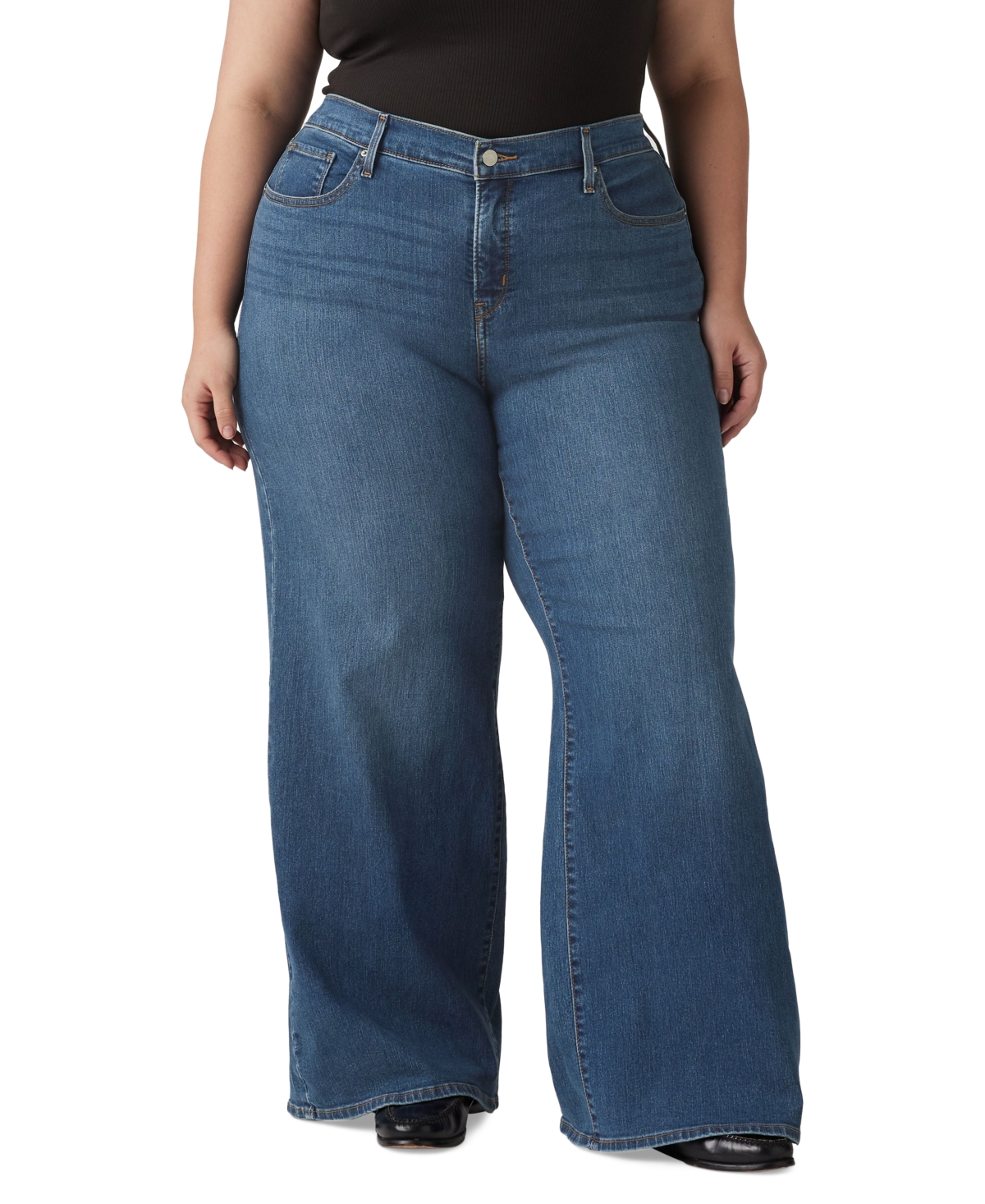 Levi's Plus Size Mid Rise 318 Shaping Wide-leg Jeans In Clever Girl