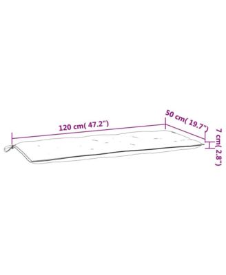 Garden Bench Cushion Cream White 47.2"x19.7"x2.8" Oxford Fabric