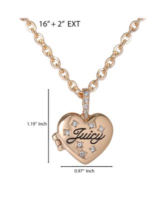 Gold-Tone Crystal Heart Locket Pendant Necklace