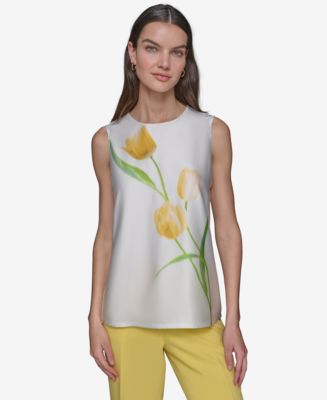 売れ筋商品|||タハリエーエスエル  カットソー トップス レディース Women's Floral-Print Plisse Blouse Sand Jungle タハリエーエスエル レディース カットソー トップス Women´s