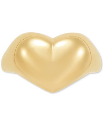 Polished Puffed Large Heart Statement Ring in 10k Gold