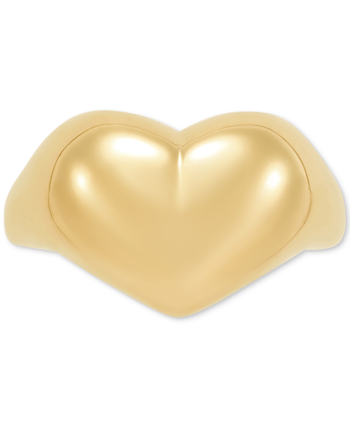 Macy's Polished Puffed Large Heart Statement Ring In 10k Gold In Gold