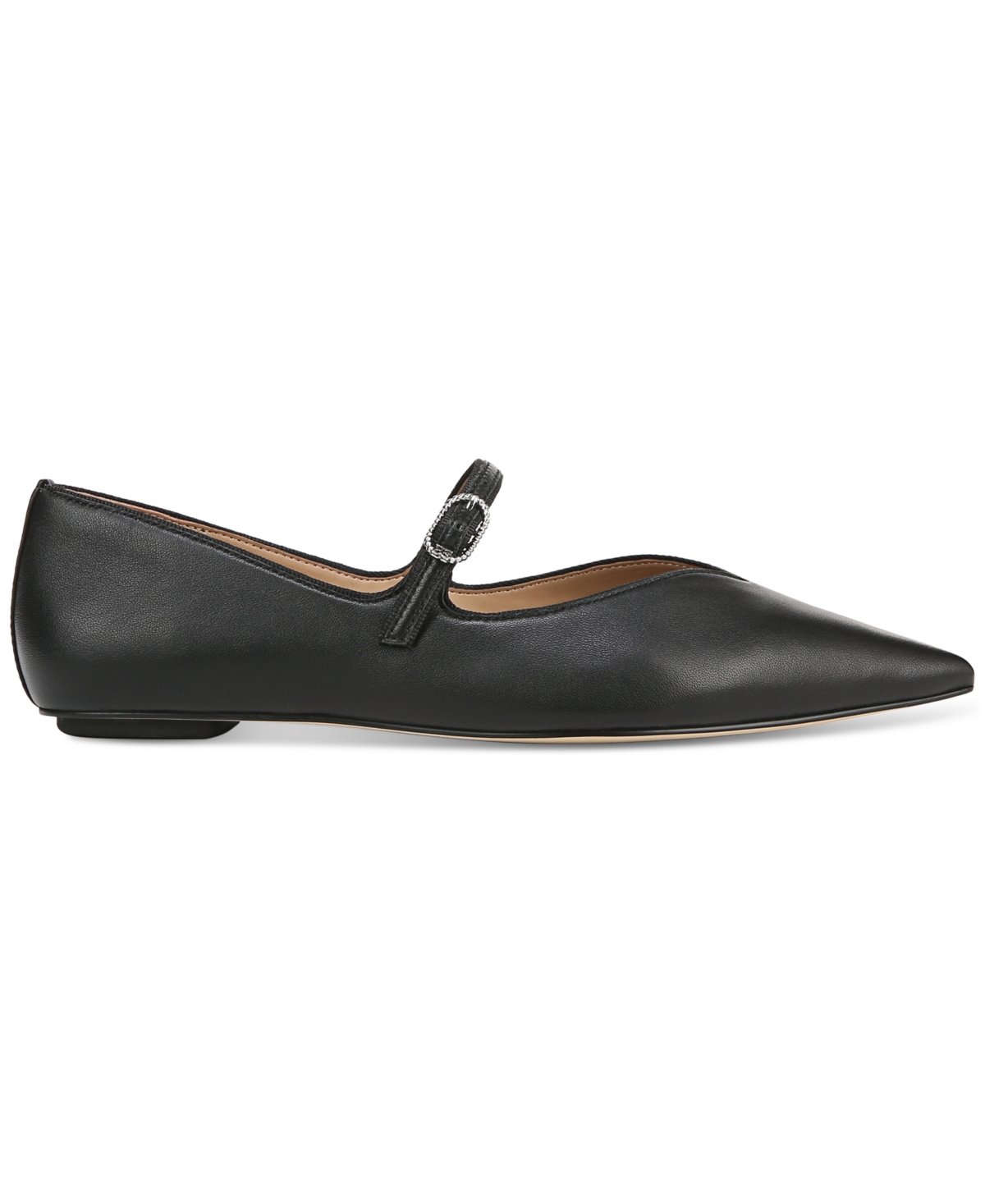 Sam Edelman Noa Mary Jane Pointed Toe Flat In Black Leather