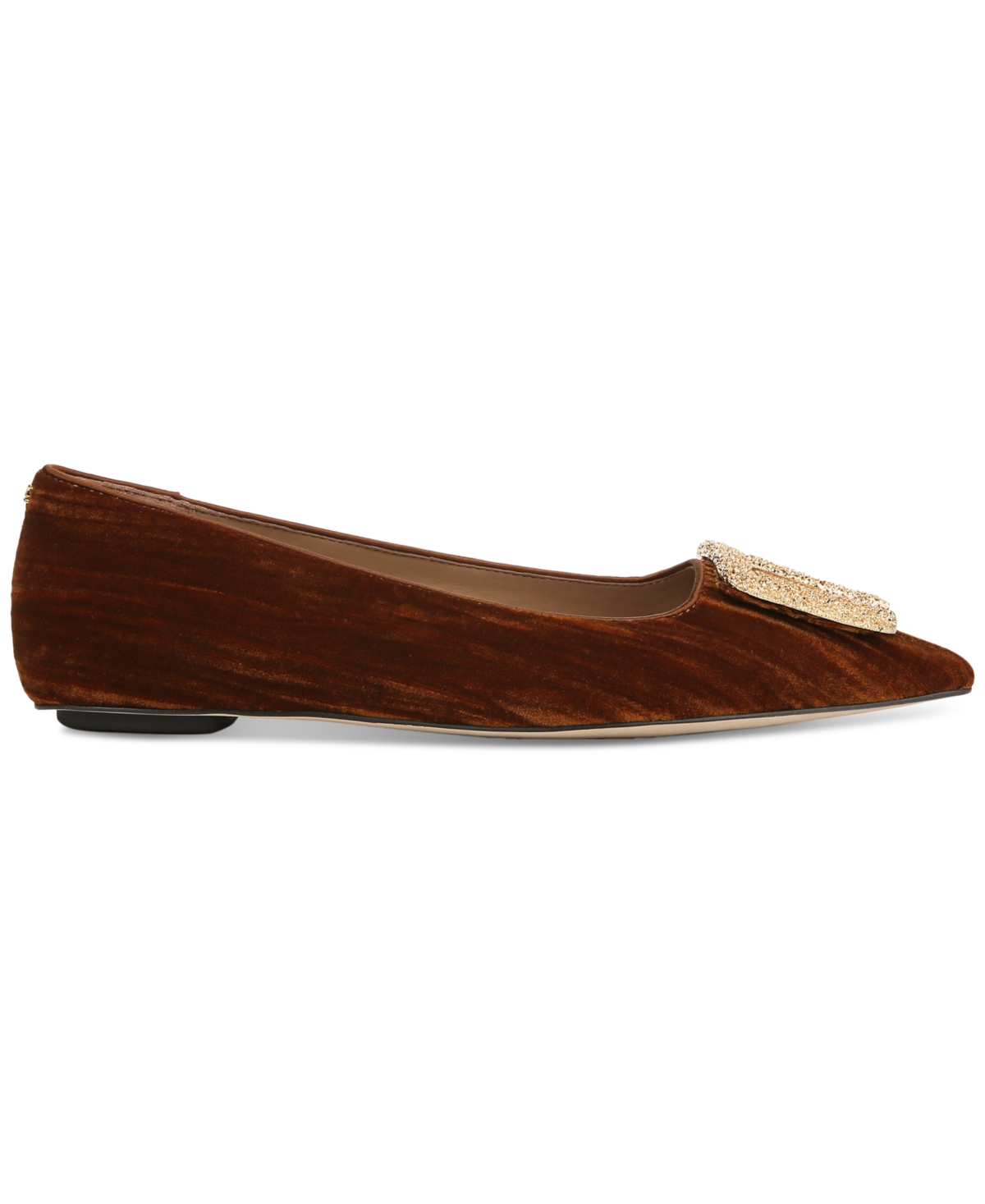 Shop Sam Edelman Women's Nico Ballerina Skimmer Flats In Camel Brown Leather