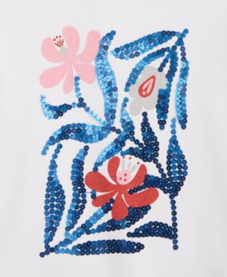 Little & Big Girls Sequined Floral Sweatshirt, Exclusively at Macy's 