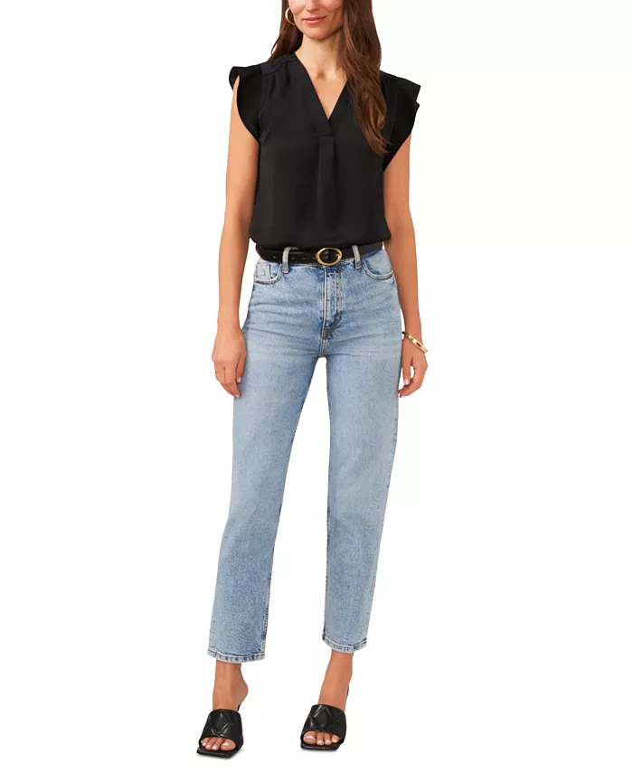 Women's V-Neck Short-Ruffle-Sleeve Top - thumbnail 6