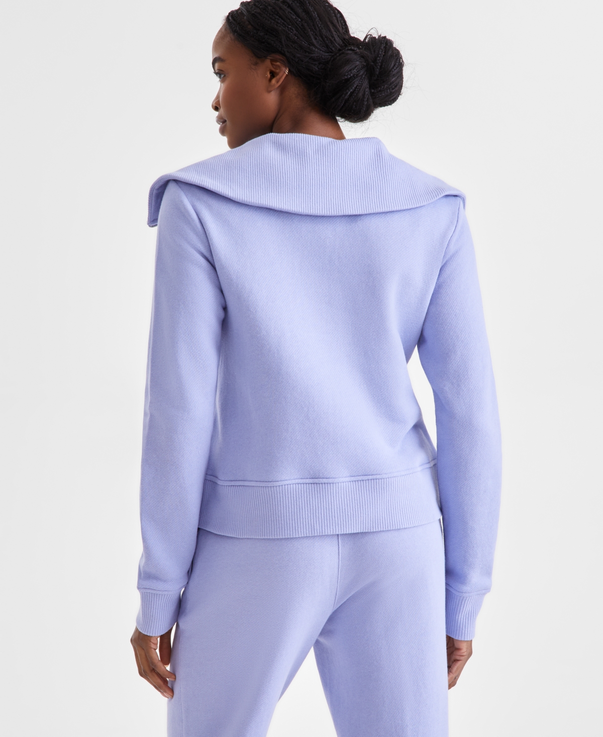 Id Ideology Women's Shawl-collar Quarter-zip Knit Top, Exclusively At Macy's In Thistle Down
