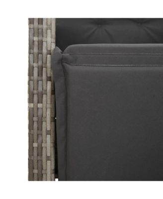 Reclining Patio Chair with Footrest Gray Poly Rattan