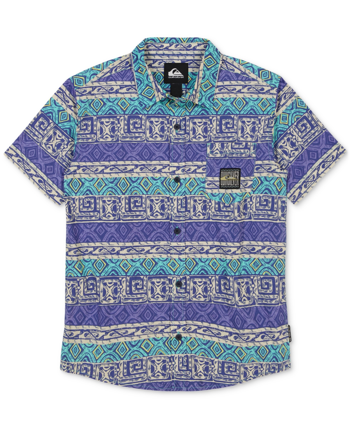 QUIKSILVER BIG BOYS GLOBAL HEAT COTTON BUTTON-DOWN SHIRT 
