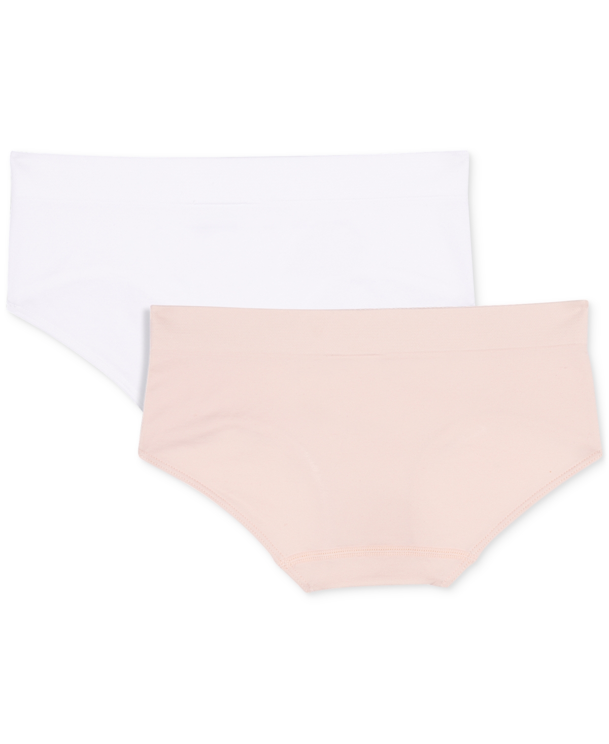 Calvin Klein Big Girls Seamless Embossed Hipster Underwear, Pack Of 2 In White