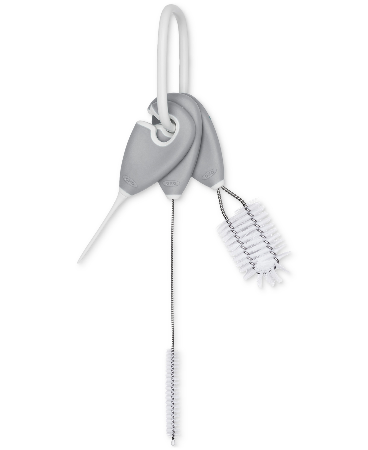 Oxo Tot 3-piece Cleaning Set For Straw And Sippy Cup In Gray