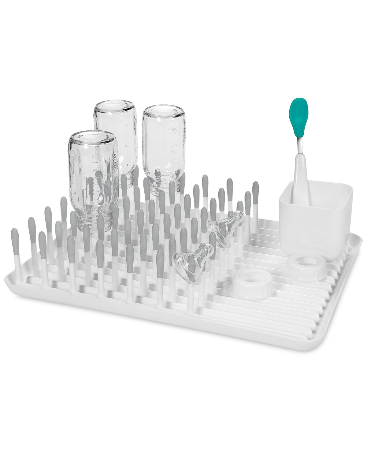 Oxo Tot 14" X 10" Bottle & Accessories Drying Rack In Grey