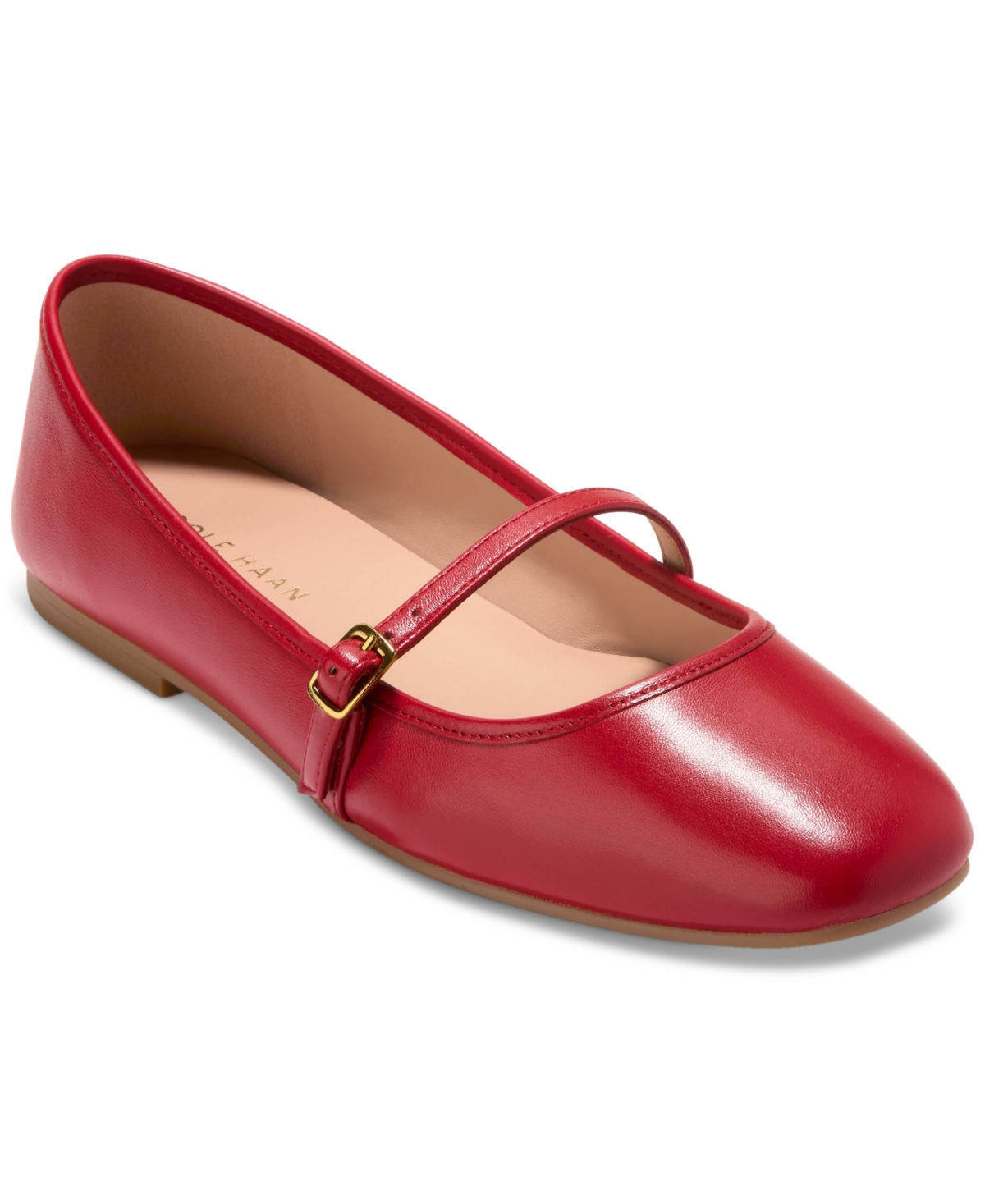 Cole Haan Yelena Mary Jane Ballet Flat In Rio Red Leather