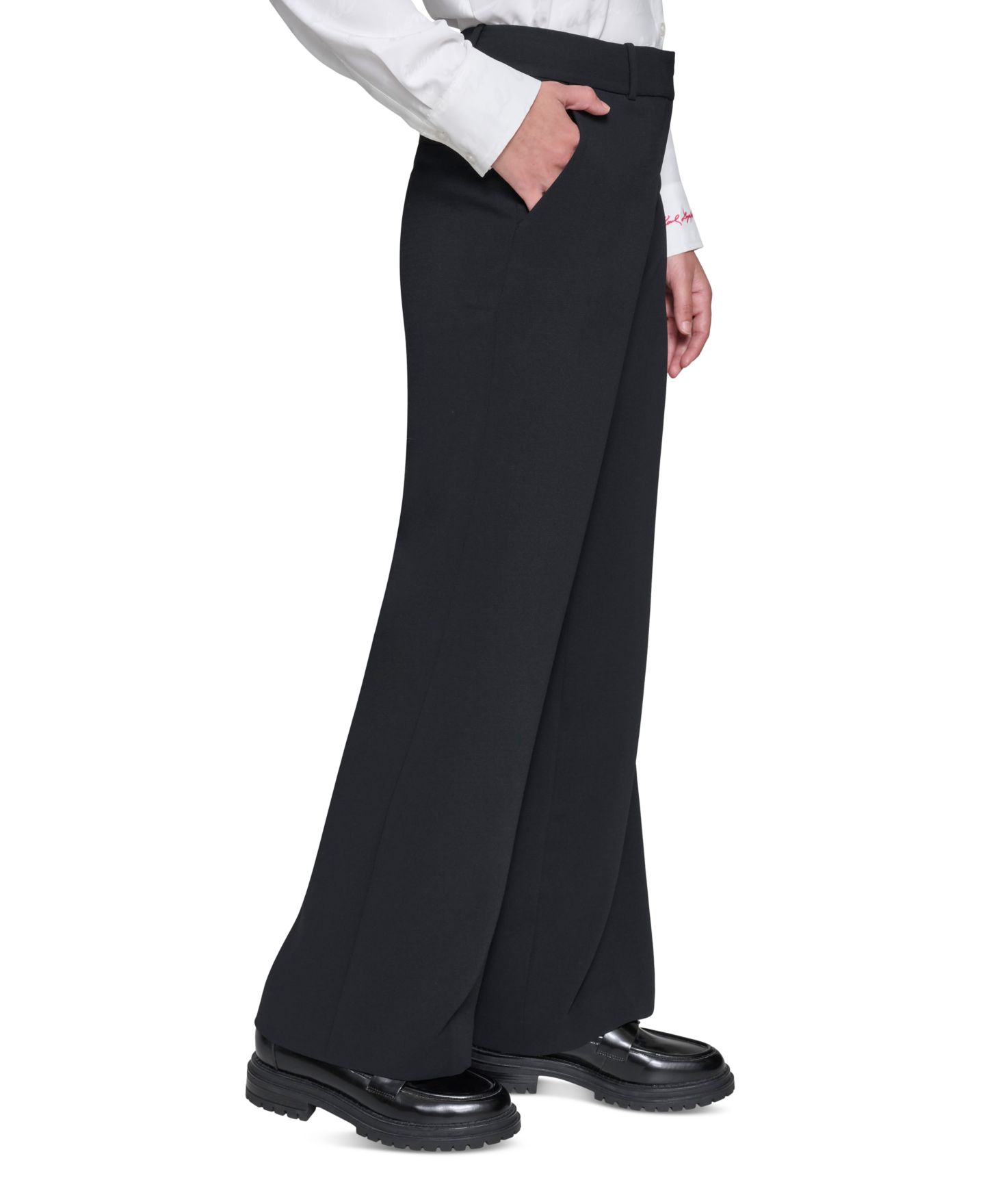 Женские брюки KARL LAGERFELD PARIS Bootcut High-Rise, цвет: Чёрный — фото 3
