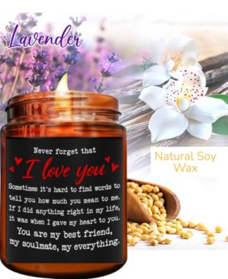 "I Love You" Lavender Scented Soy Wax Candle, 10 oz.