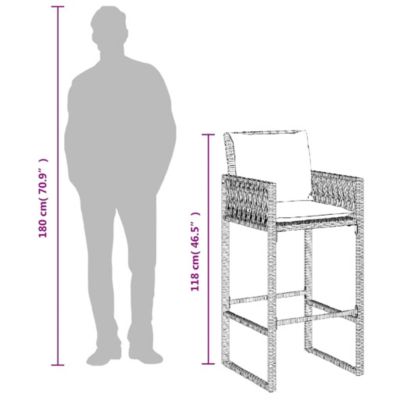 Garden Bar Stool Black, Cream White