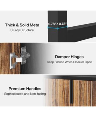 Shoe Cabinet with Doors, 5 Tiers Shoe Storage Cabinet for Entryway, 25 Pairs Wooden Shoe Cabinets, Modern Shoe Organizer Storage for Living Room, Bedroom, Hallway, Closet, Black and Brown