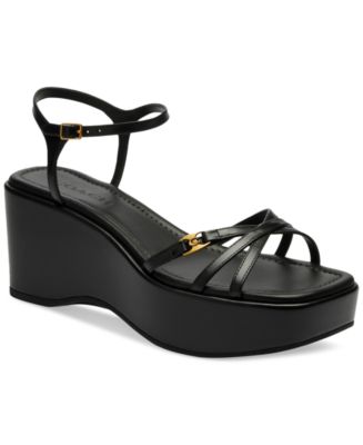 COACH Women's Ginny Leather Platform Sandals - Macy's
