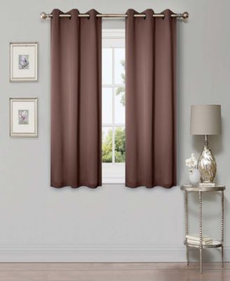 Set of 2 Classic Solid Room Darkening Grommet Top Curtains, 42" x 63"