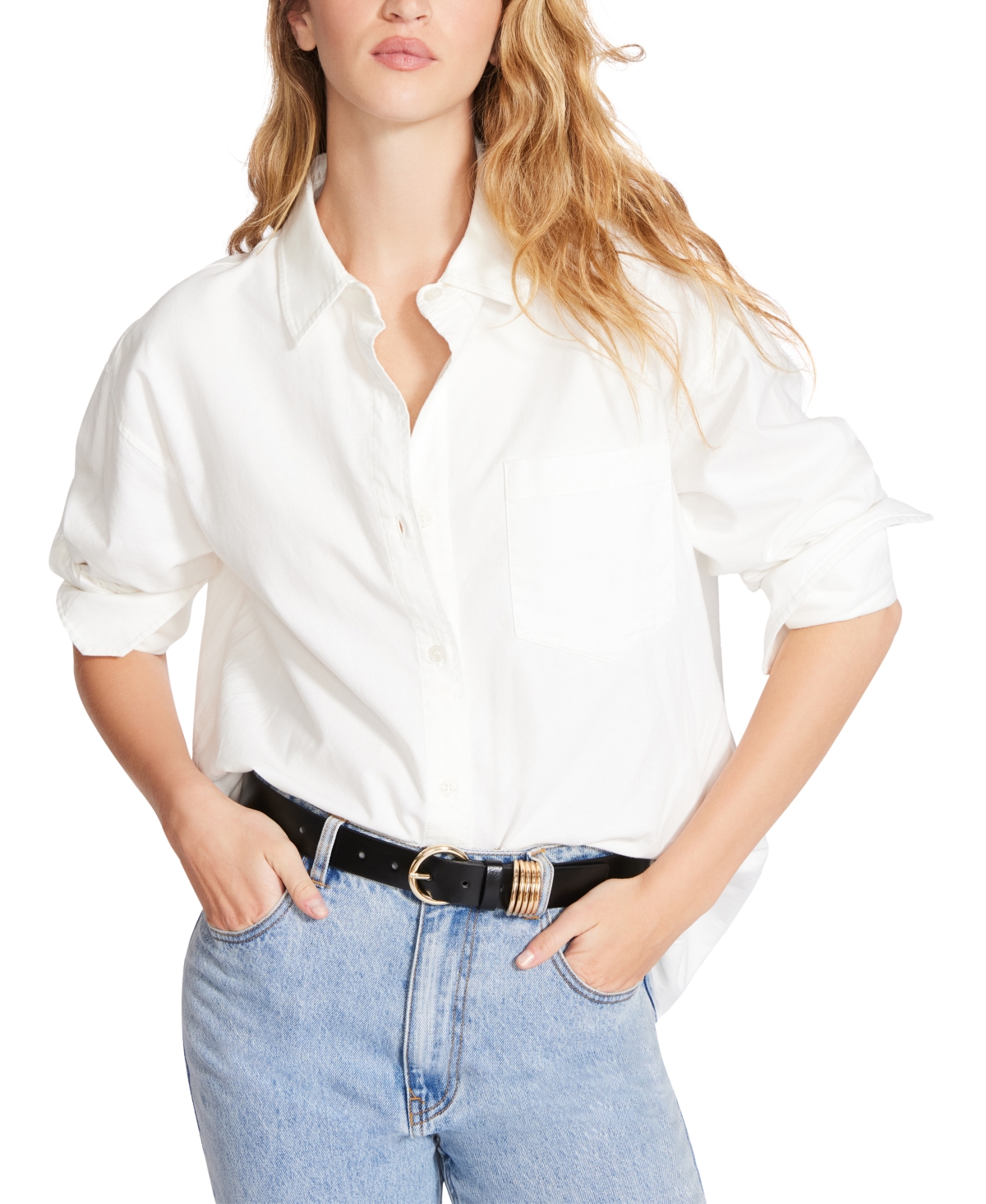 Steve Madden 2-pc. Multi-keeper Faux-leather Belt Set In Black,white