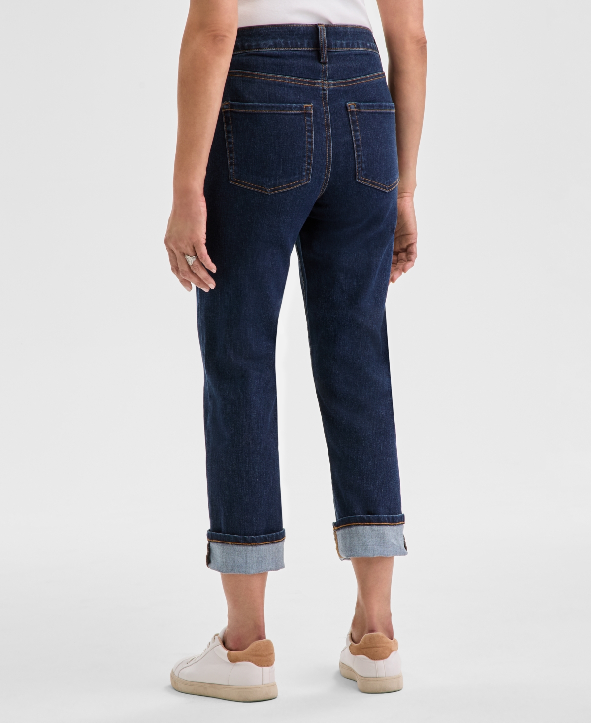 Shop Style & Co Women's High-rise Cuffed Capri Jeans, Exclusively At Macy's