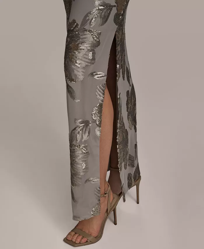 Women's Floral-Sequined Gown - thumbnail 5