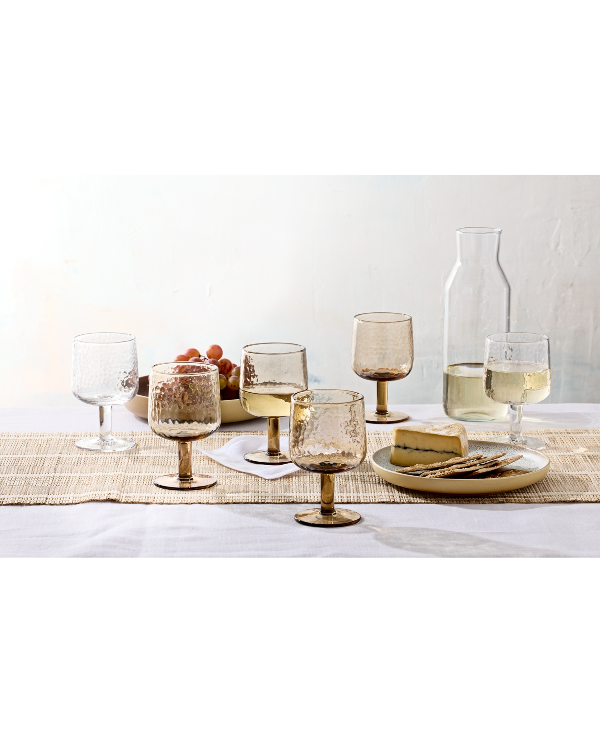Oake Textured Wine Glasses, Set Of 4, Exclusively At Macy's In Amber
