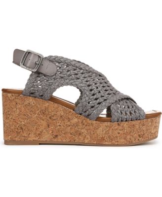 Women's Andrea Square Peep Toe Slingback Wedge Sandals