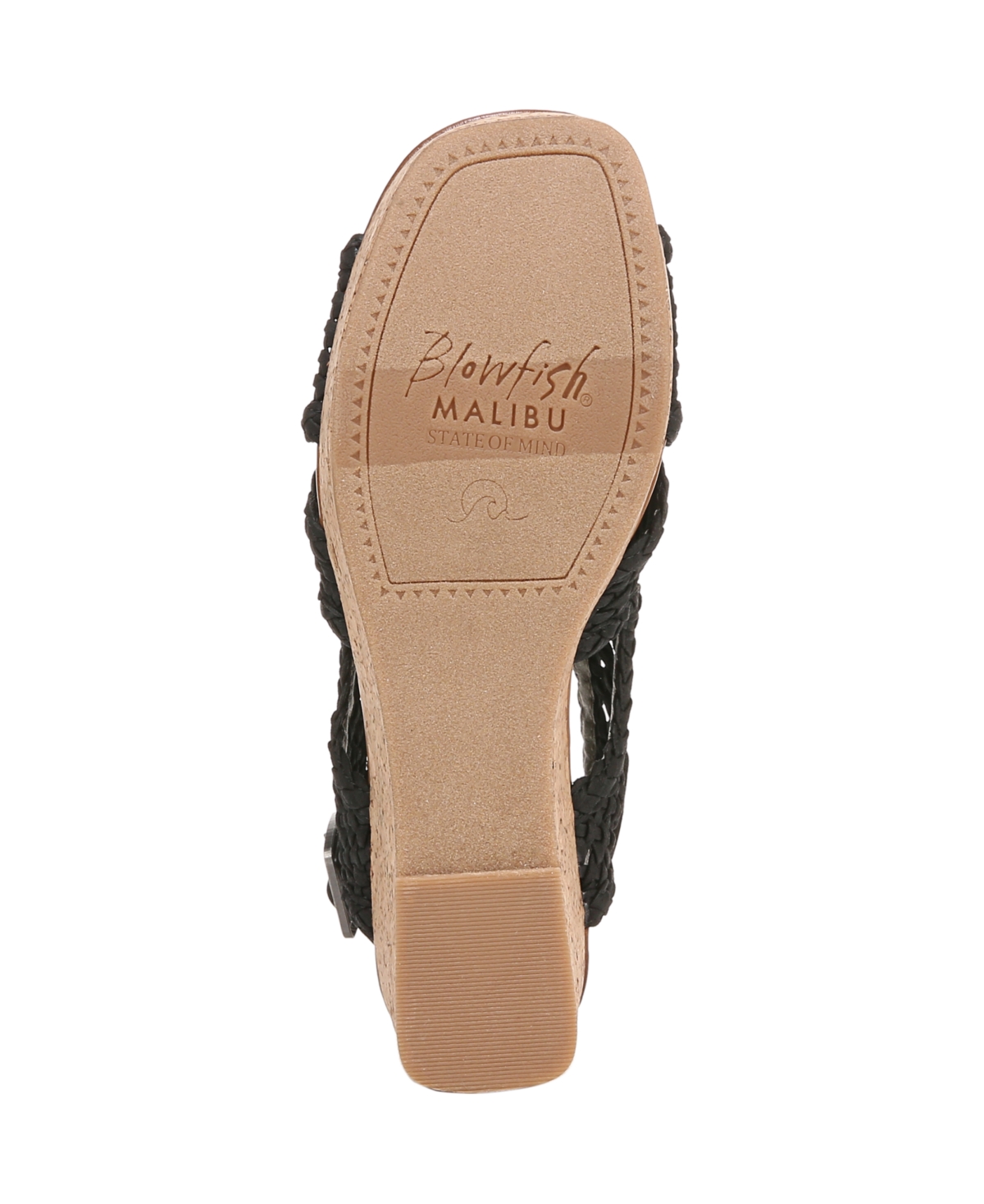 Blowfish Malibu Women's Andrea Square Peep Toe Slingback Wedge Sandals In Black Faux Suede