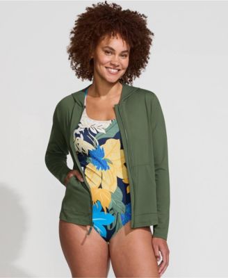 Women's SunShade UPF 50 Hooded Zip Front Rash Guard
