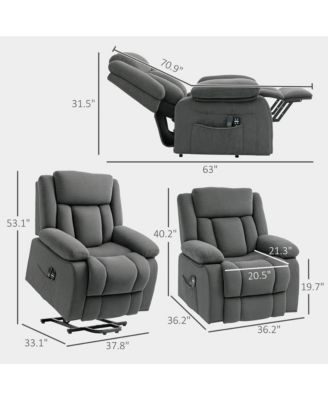 Single Piece Fabric  Power Lift Recliner Chair with Massage and Heat for Elderly